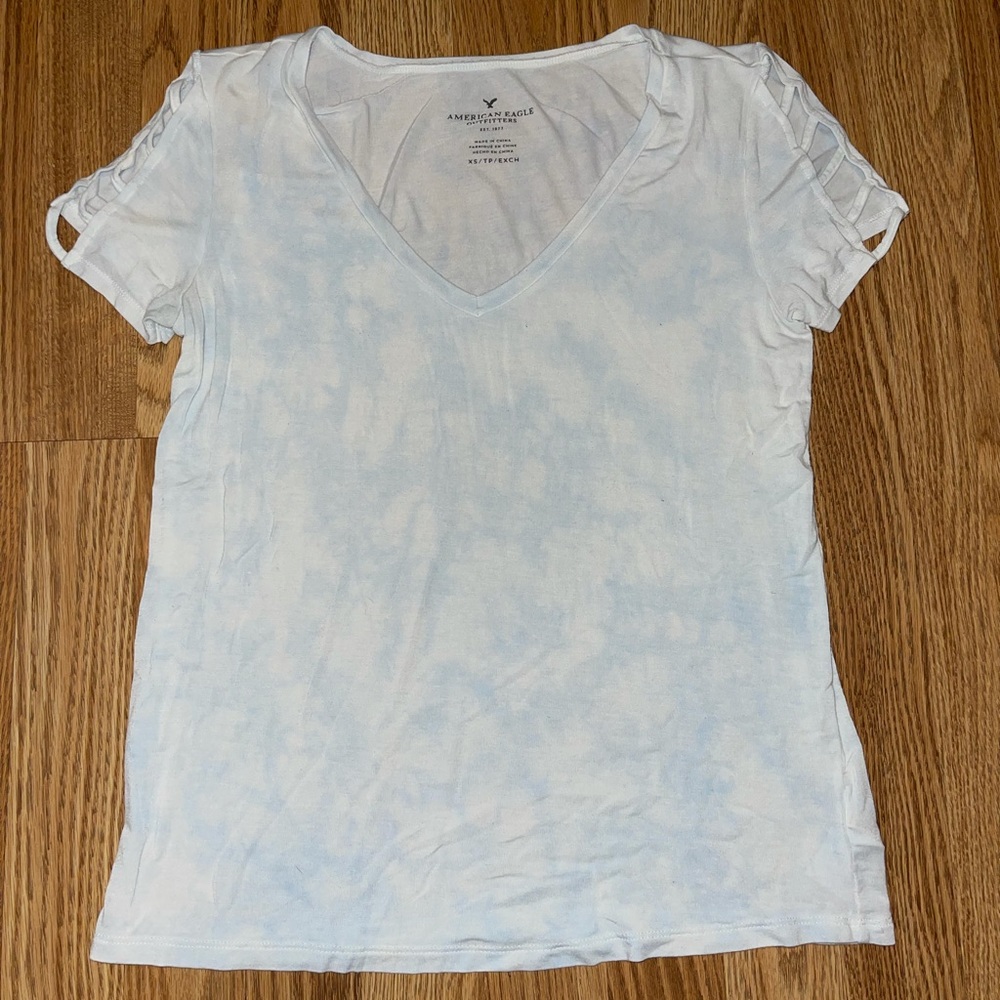 American Eagle Blue & White Top